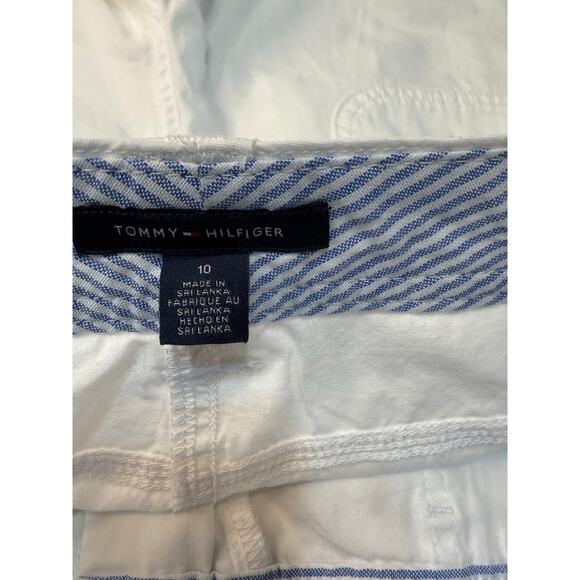 Tommy Hilfiger Cropped Cargo Pants Women’s 10 White 100% Cotton Lightweight - Picture 14 of 16